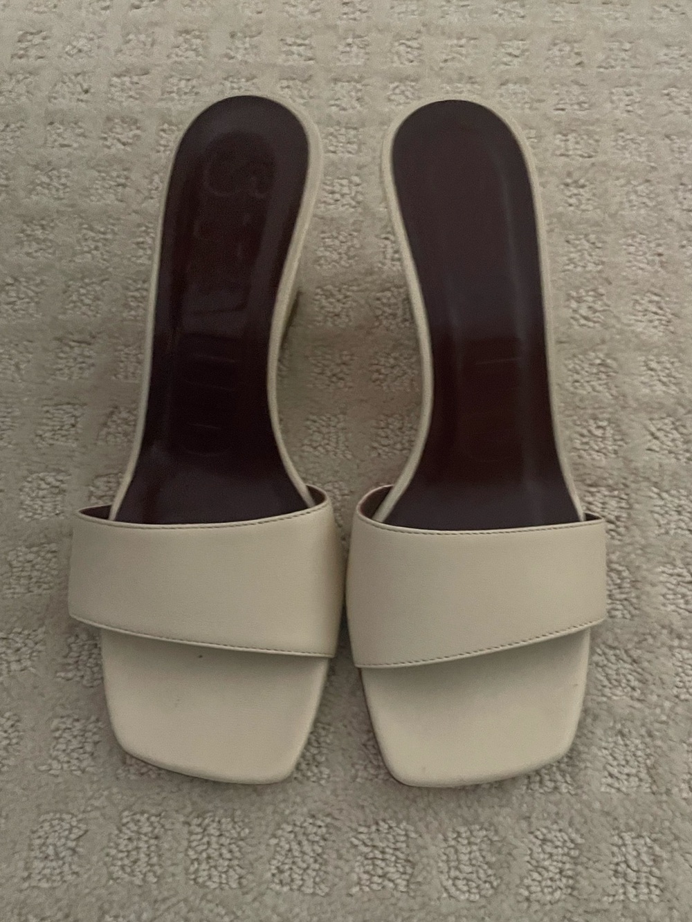 Staud Women’s Cream Slide Sandals - Minimal Block Heel size 6
